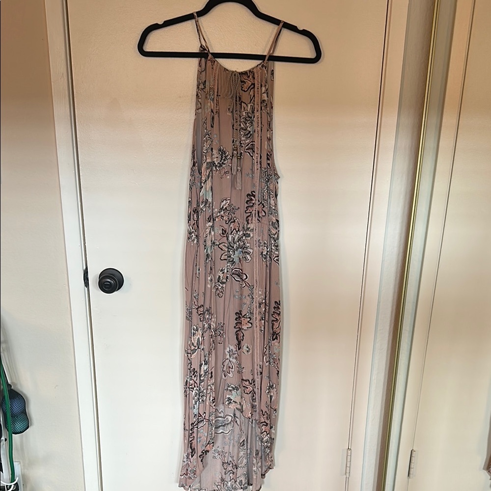 Floral Maxi Dress in Pink and Black